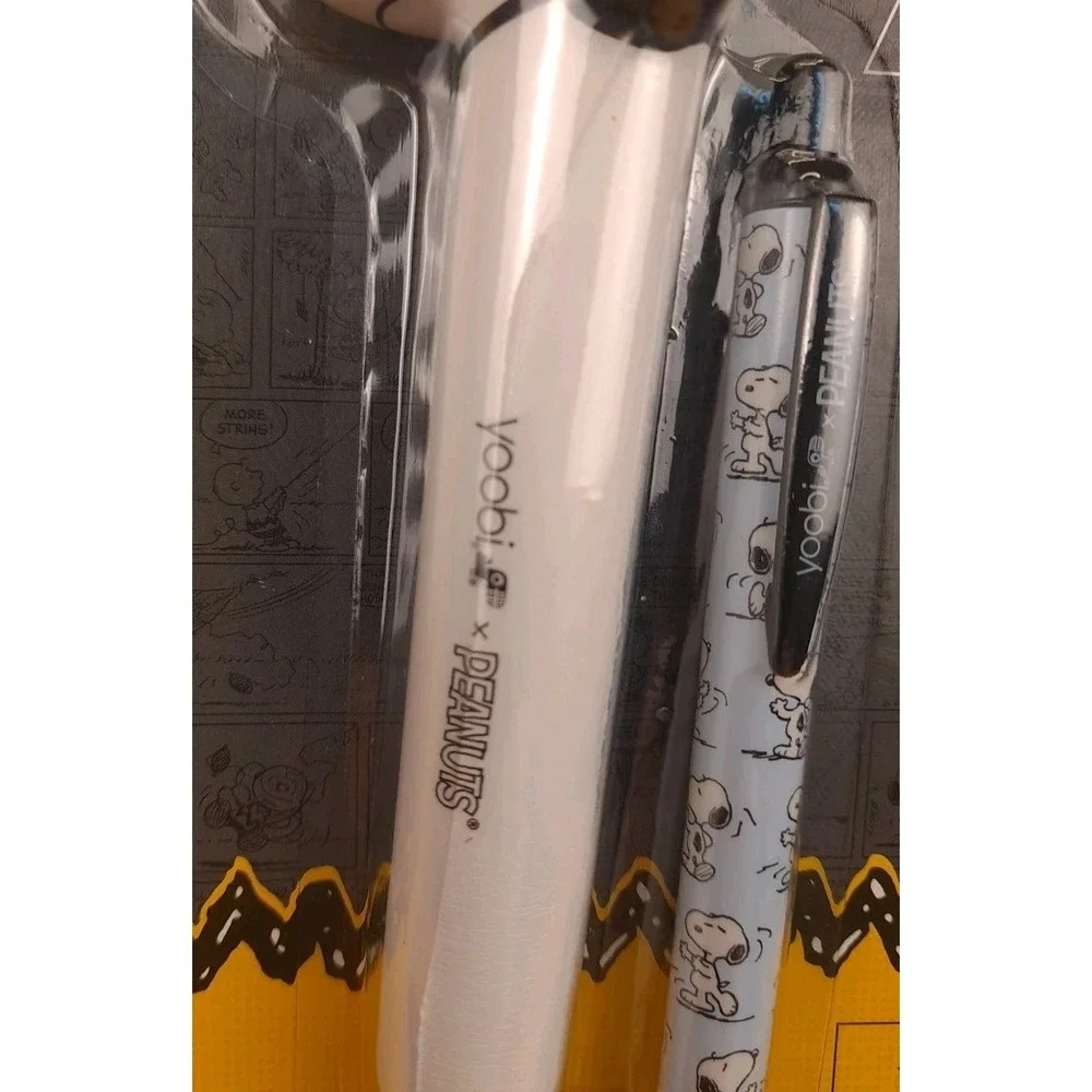 Peanuts Yoobi 2 Pack Ballpoint Black Pens 1.mm‎ Medium Tip Snoopy Charlie Brown